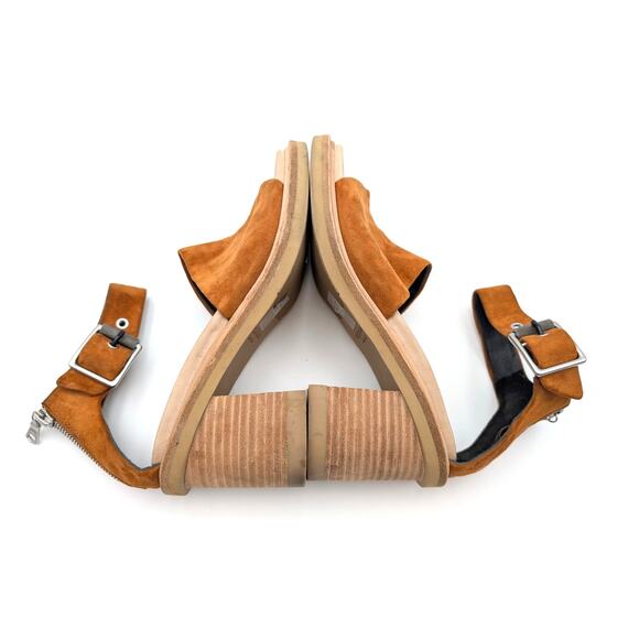 Rag & Bone Soren Block Heel Sandal Ankle Strap Women's Cuoro Size US6.5 EU37 - Picture 7 of 11